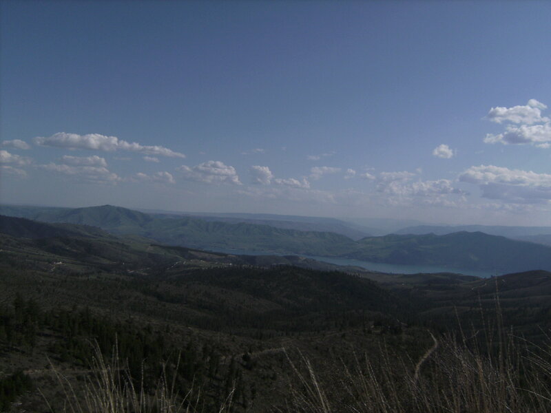 Mountain Valley Landscape — Blue, Serene, Afternoon, Photograph, Mountains, Lake, Clouds