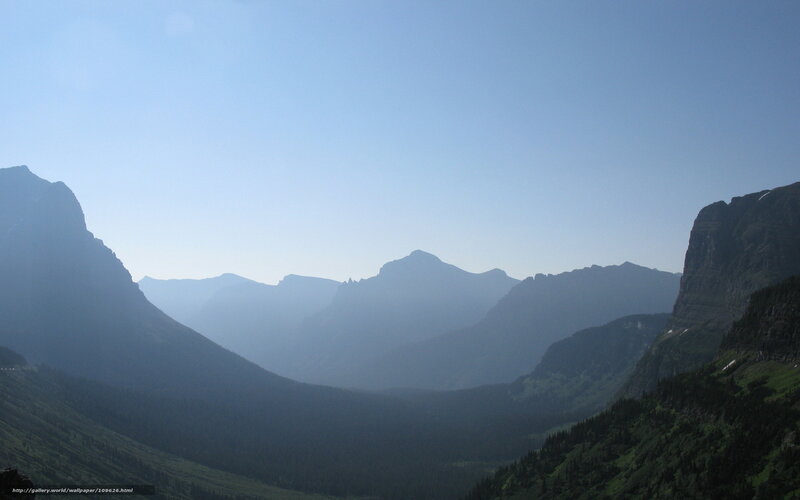 Mountain Valley Landscape — Blue, Serene, Afternoon, Photograph, Mountains, Sky