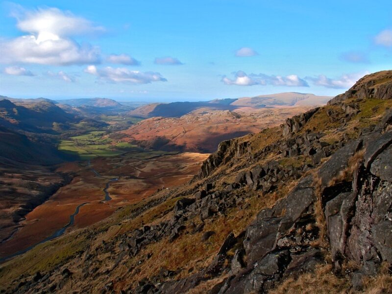 Mountain Valley Landscape — Blue, Serene, Afternoon, Photograph, River, Hills