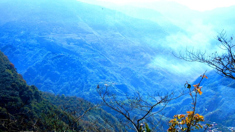 Mountain Valley Landscape — Blue, Serene, Morning