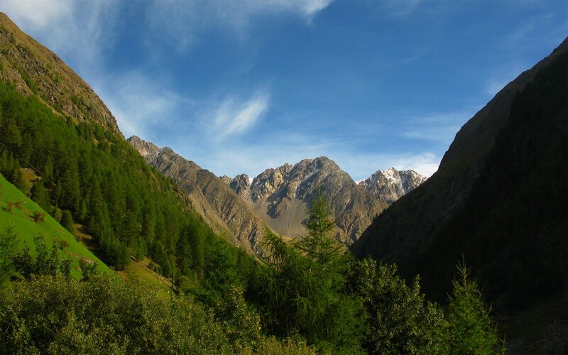 Mountain Valley Landscape — Blue