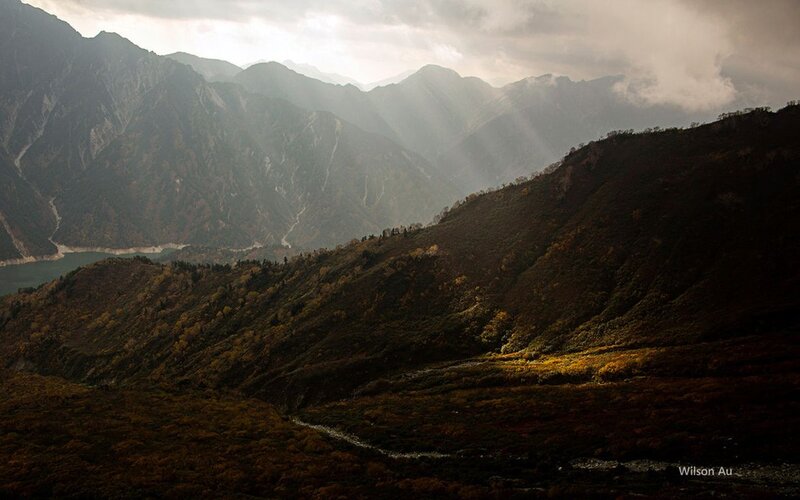 Mountain Valley Landscape — Brown, Dramatic, Afternoon, Photograph, Mountains, River