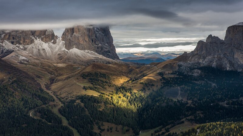 Mountain Valley Landscape — Brown, Dramatic, Afternoon, Photograph, Mountains