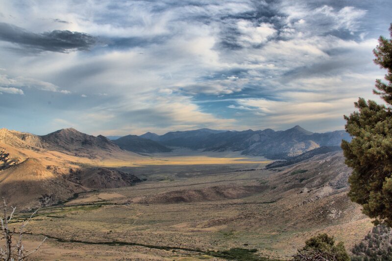 Mountain Valley Landscape — Brown, Dramatic, Afternoon