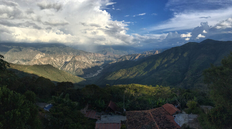 Mountain Valley Landscape — Green, Dramatic, Afternoon, Photograph, Mountains, Village