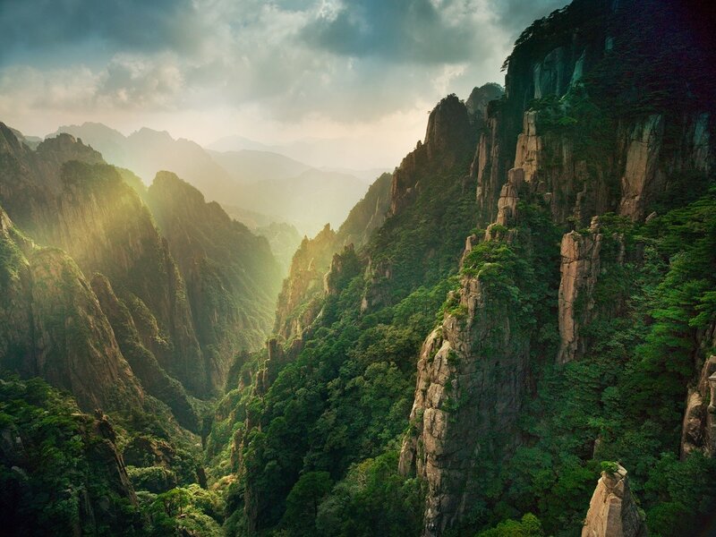 Mountain Valley Landscape — Green, Dramatic, Morning, Photograph, Mountains
