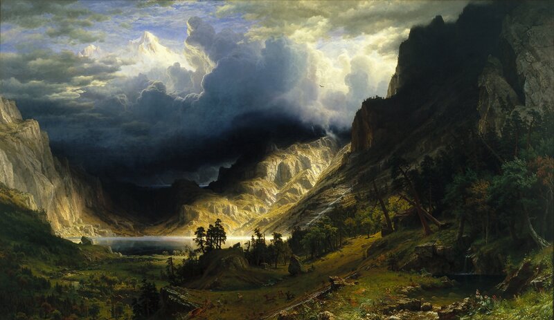 Mountain Valley Landscape — Green, Dramatic, Painting