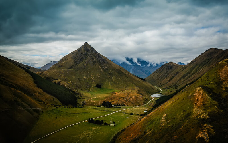 Mountain Valley Landscape — Green, Dramatic, Photograph, Mountains