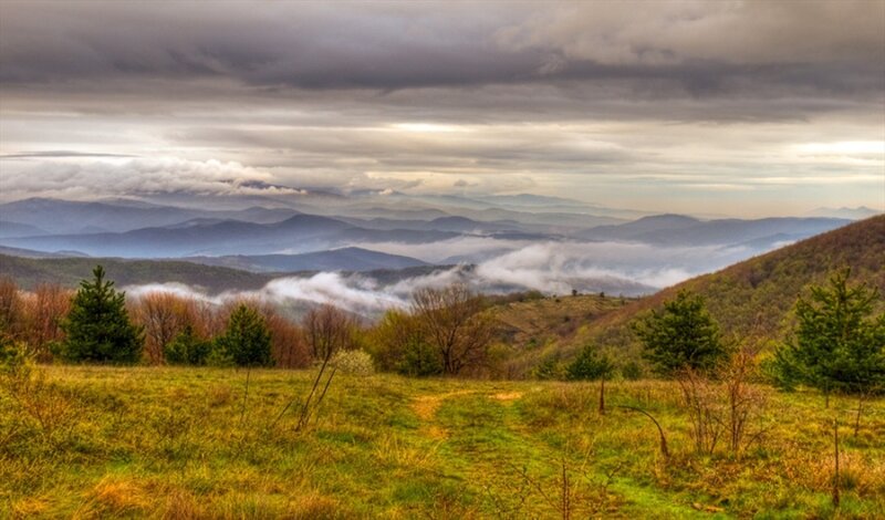 Mountain Valley Landscape — Green, Dramatic