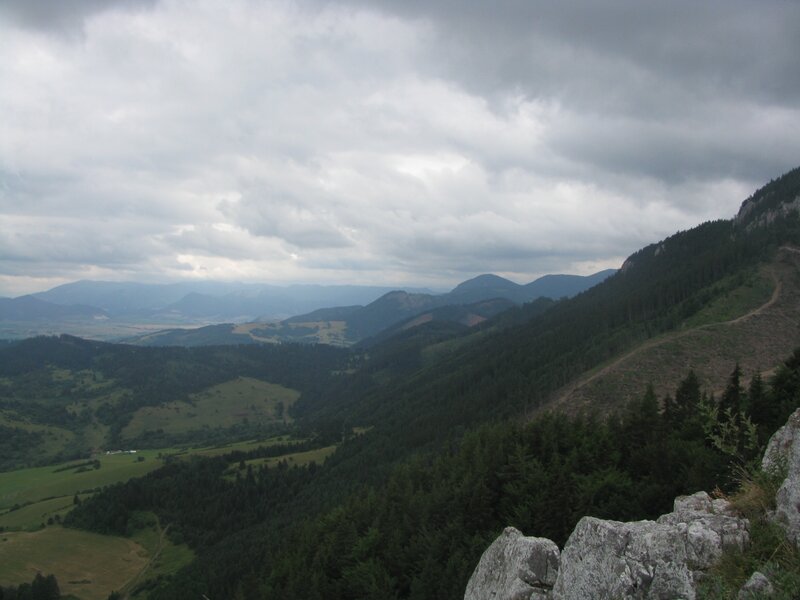 Mountain Valley Landscape — Green, Overcast, Photograph, Clouds