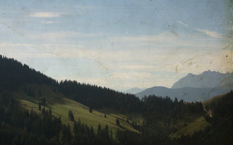 Mountain Valley Landscape — Green, Serene, Afternoon, Photograph, Forests, Hills