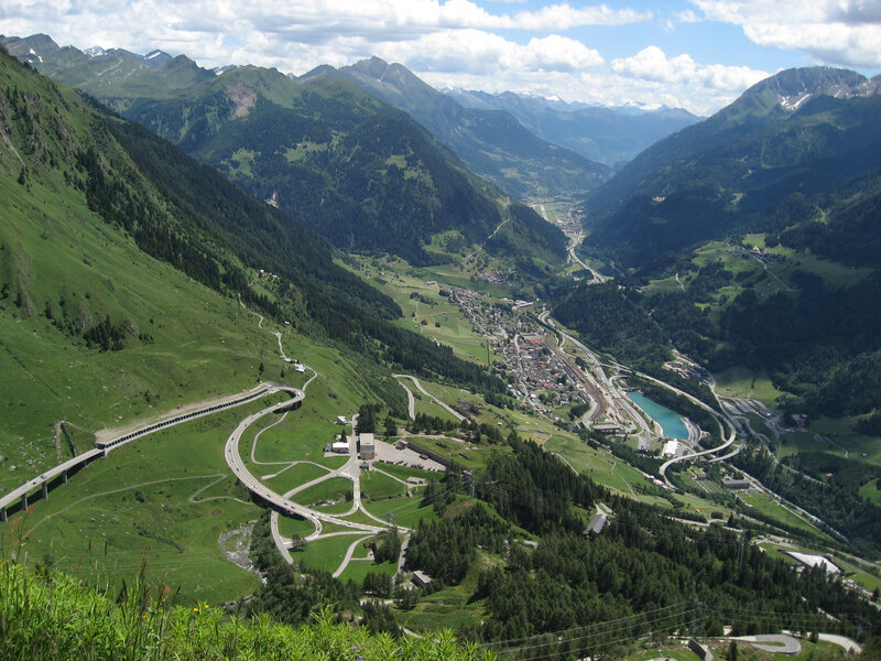 Mountain Valley Landscape — Green, Serene, Afternoon, Photograph, Town