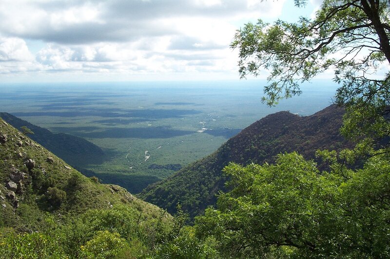 Mountain Valley Landscape — Green, Serene, Afternoon, Photograph, Trees, Clouds, Blue