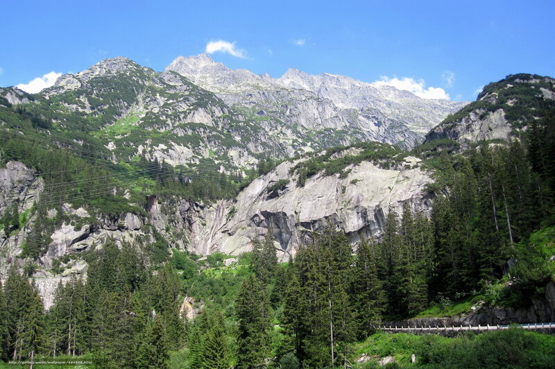 Mountain Valley Landscape — Green, Serene, Afternoon, Photograph, Trees, Rocky Cliffs