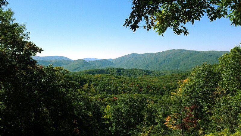 Mountain Valley Landscape — Green, Serene, Autumn, Photograph, Trees, Mountains