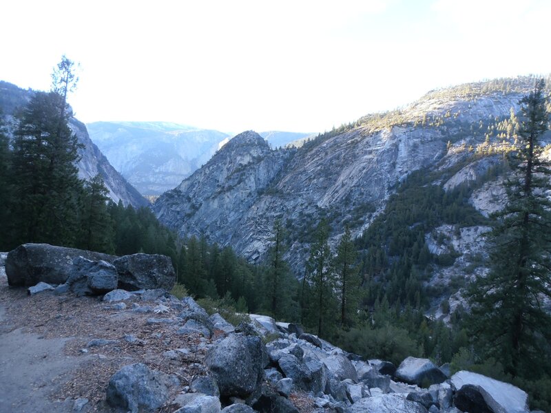 Mountain Valley Landscape — Green, Serene, Morning, Photograph, Trees, Rocks