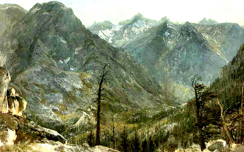 Mountain Valley Landscape — Green, Serene, Painting