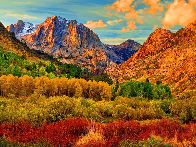 Mountain Valley Landscape — Orange