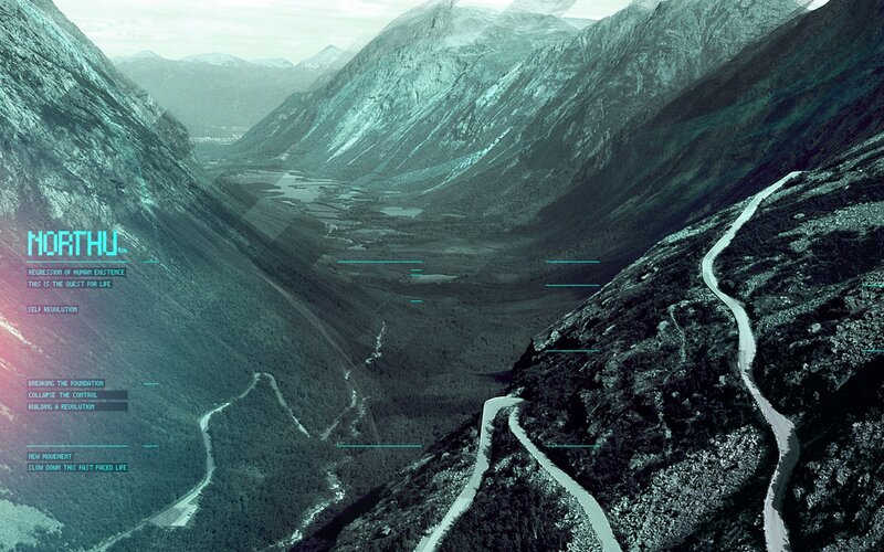 Mountain Valley Landscape — Teal, Dramatic
