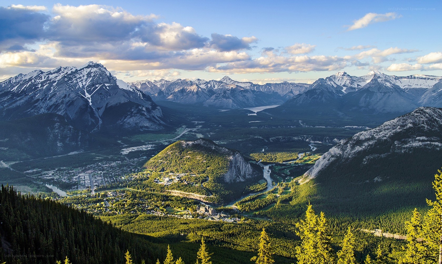 Mountain valley landscape view