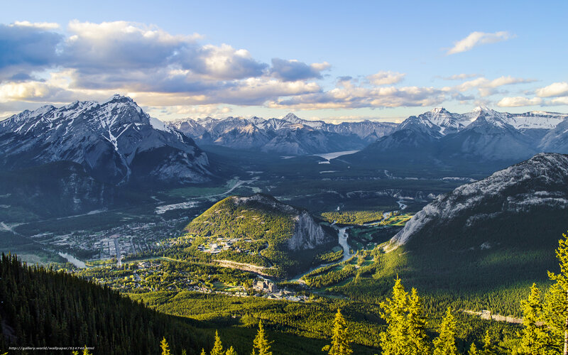 Mountain valley landscape view