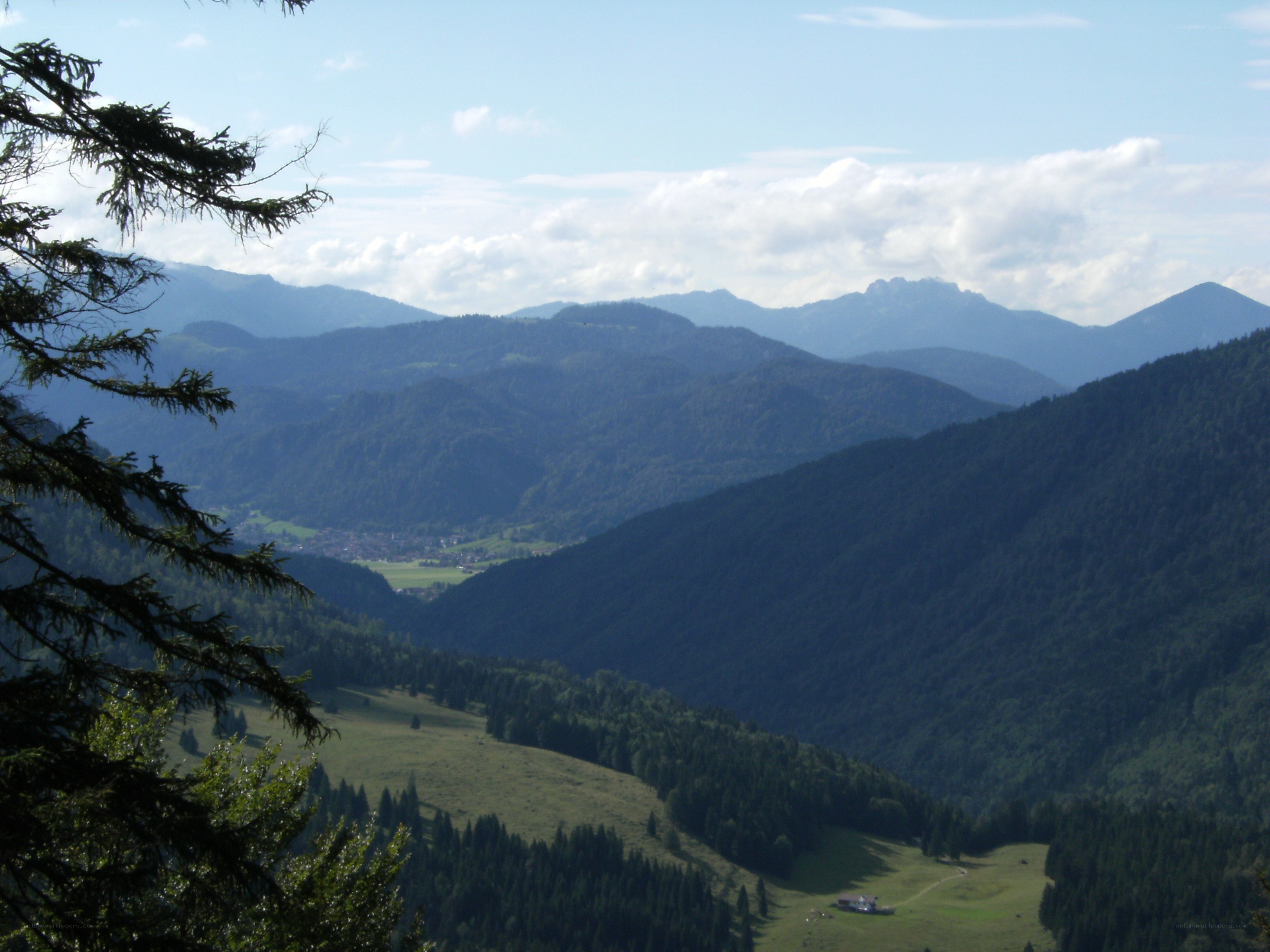 Mountain valley landscape view