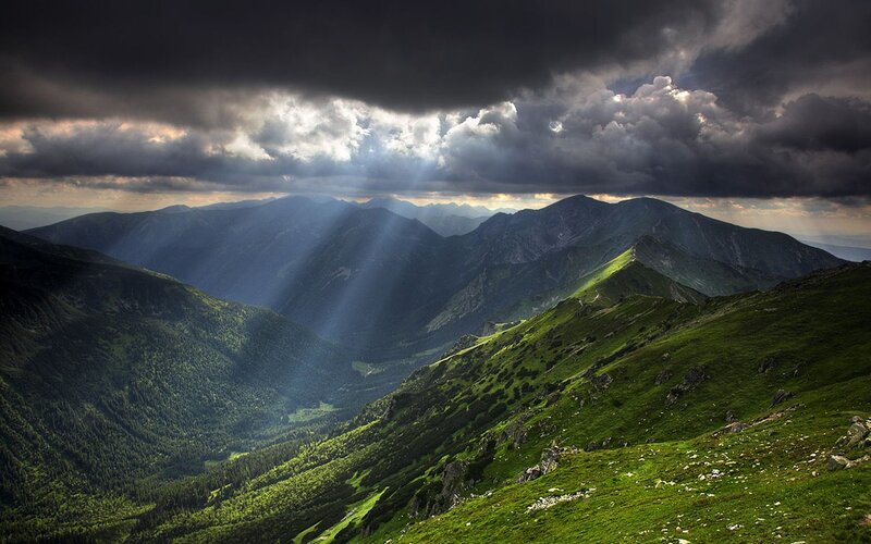 Mountain Valley Landscape — White