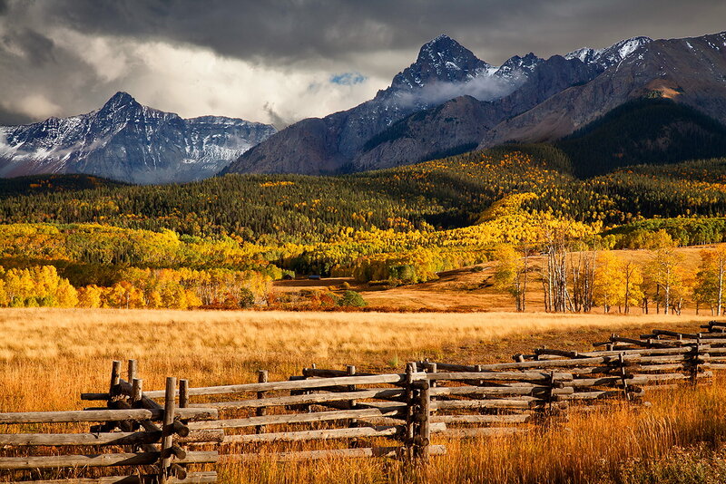 Mountain Valley Landscape — Yellow, Dramatic, Autumn