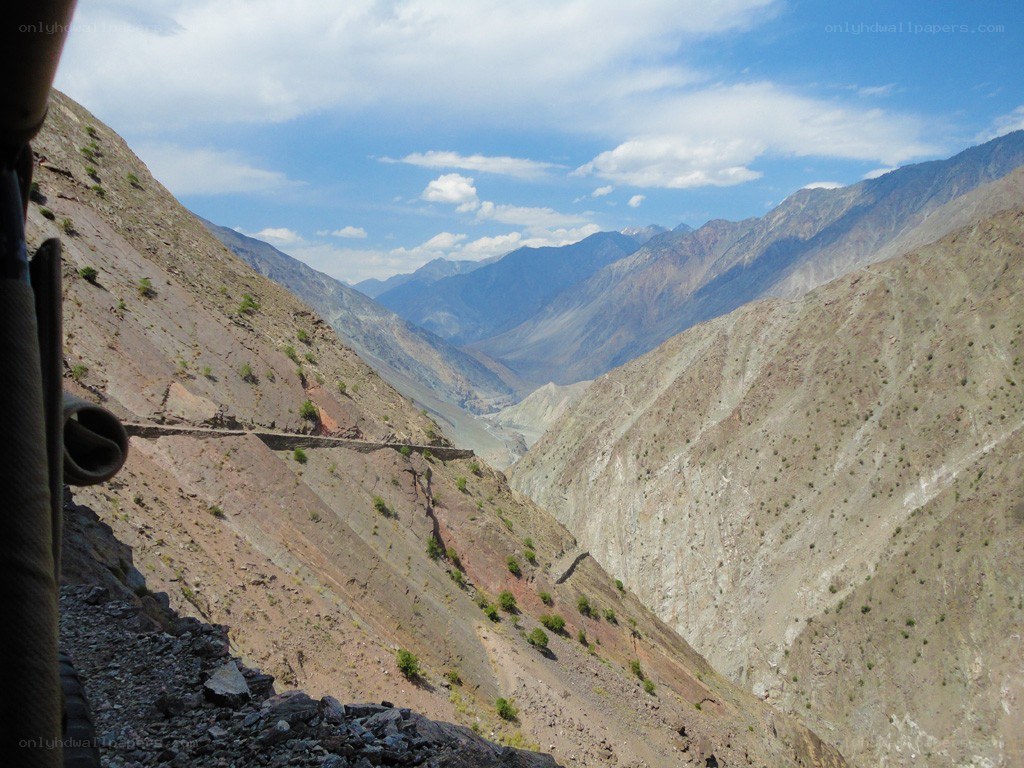 mountain valley road view