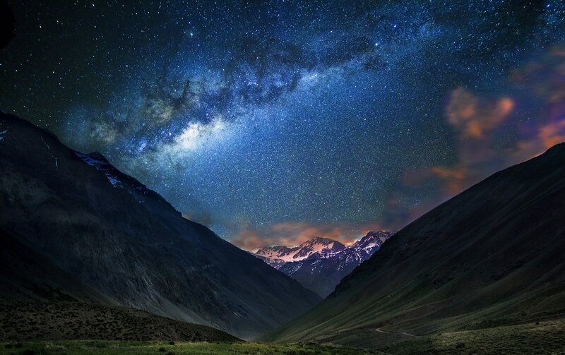 Mountain Valley under Stars