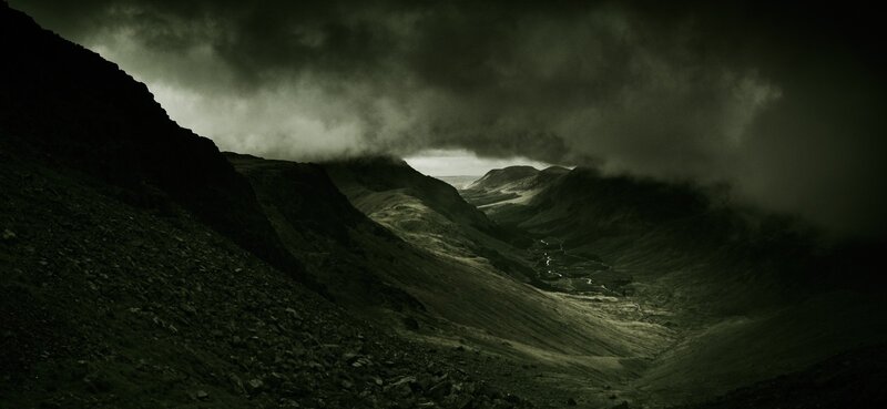 Mountain Valley under Storm