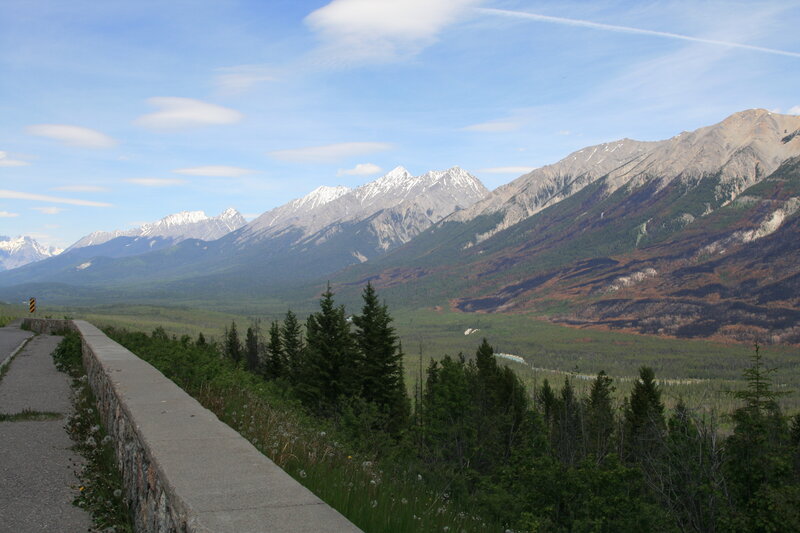Mountain valley view from roadside