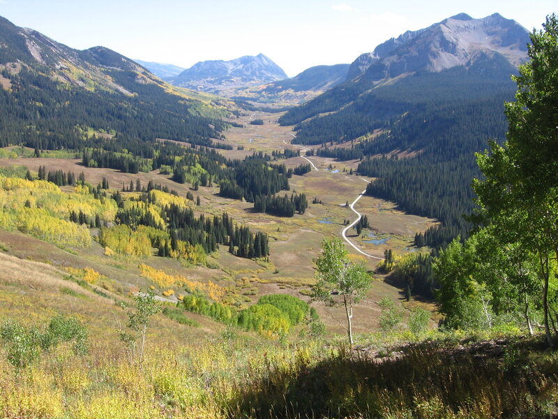 Mountain valley with autumn foliage