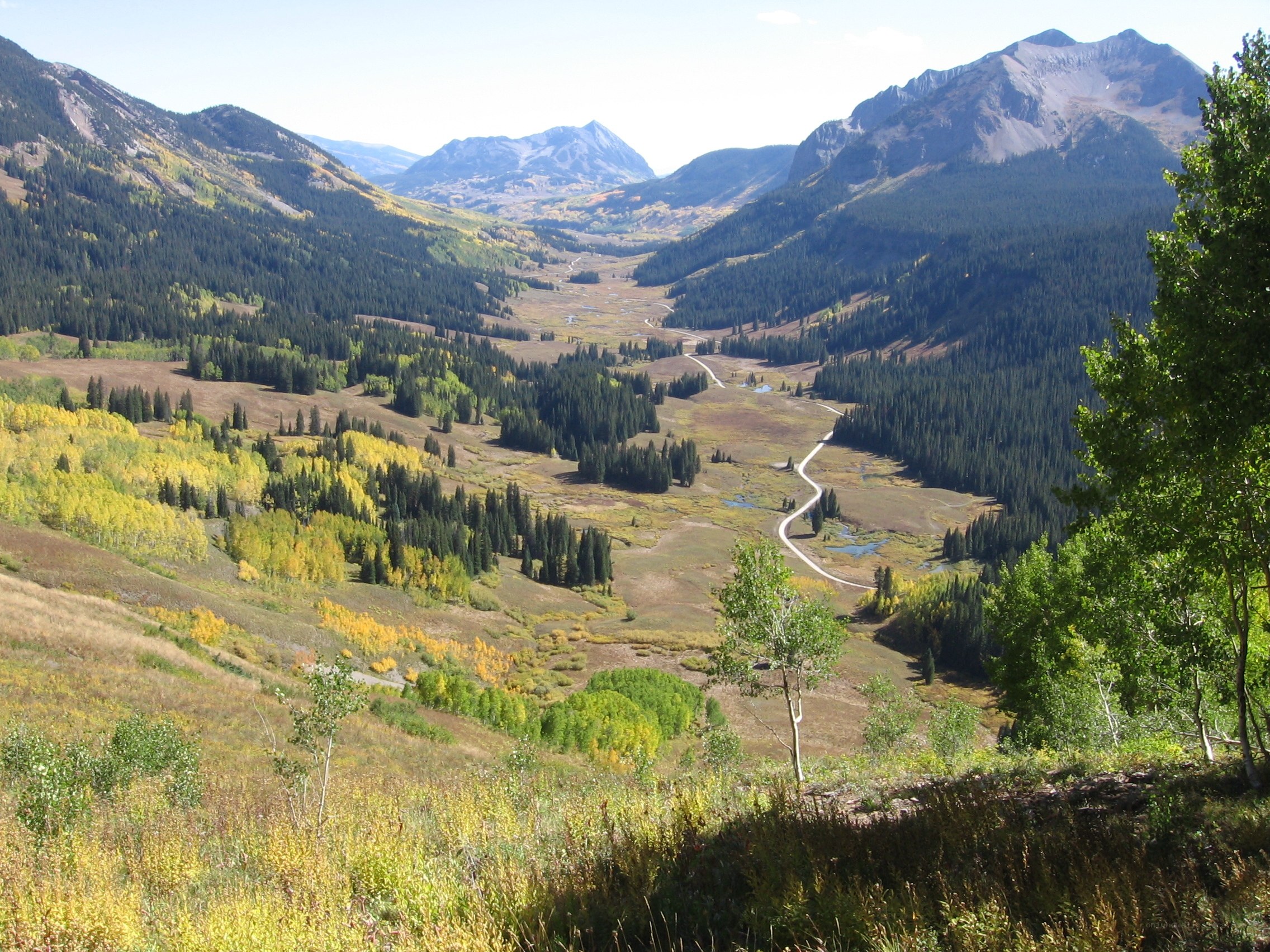Mountain valley with autumn foliage