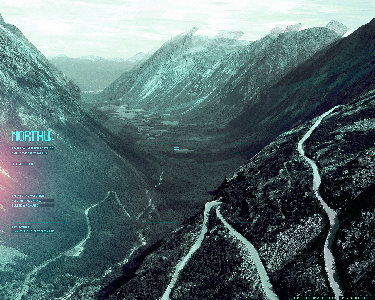 Mountain Valley with Digital Overlay