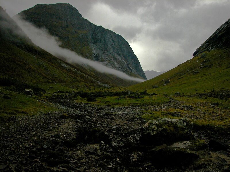 Mountain Valley with Fog — Green, Moody