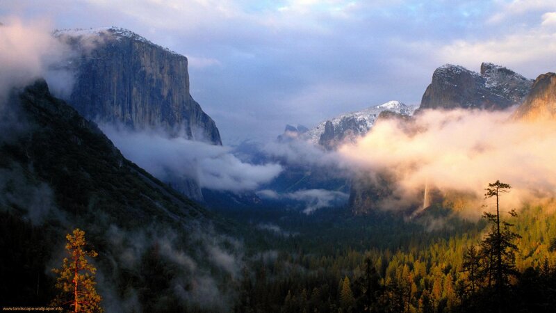 Mountain Valley with Fog — Green, Serene