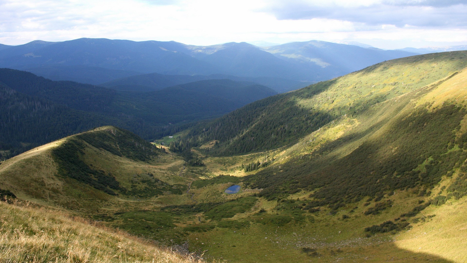 Mountain valley with lake