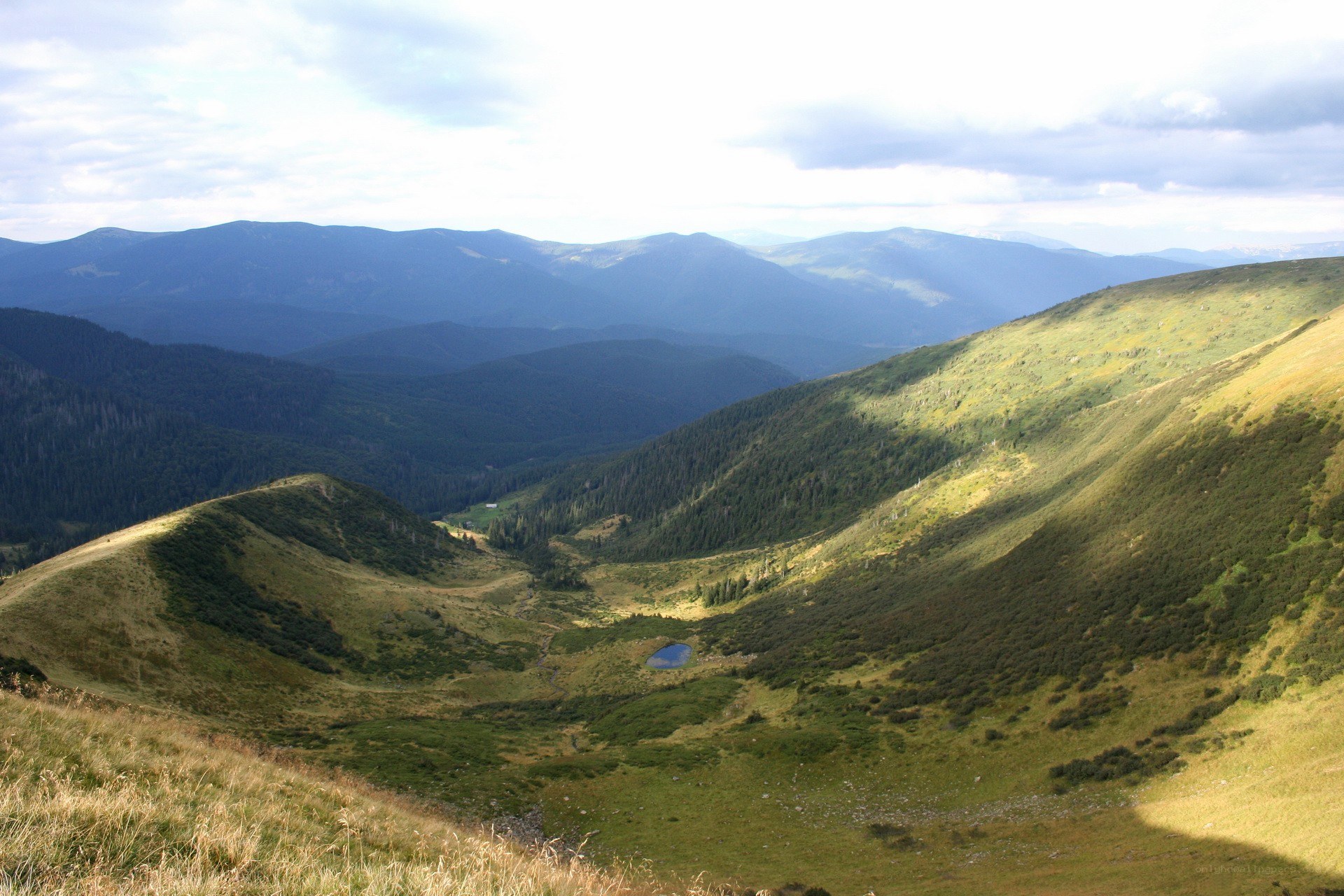 Mountain valley with lake