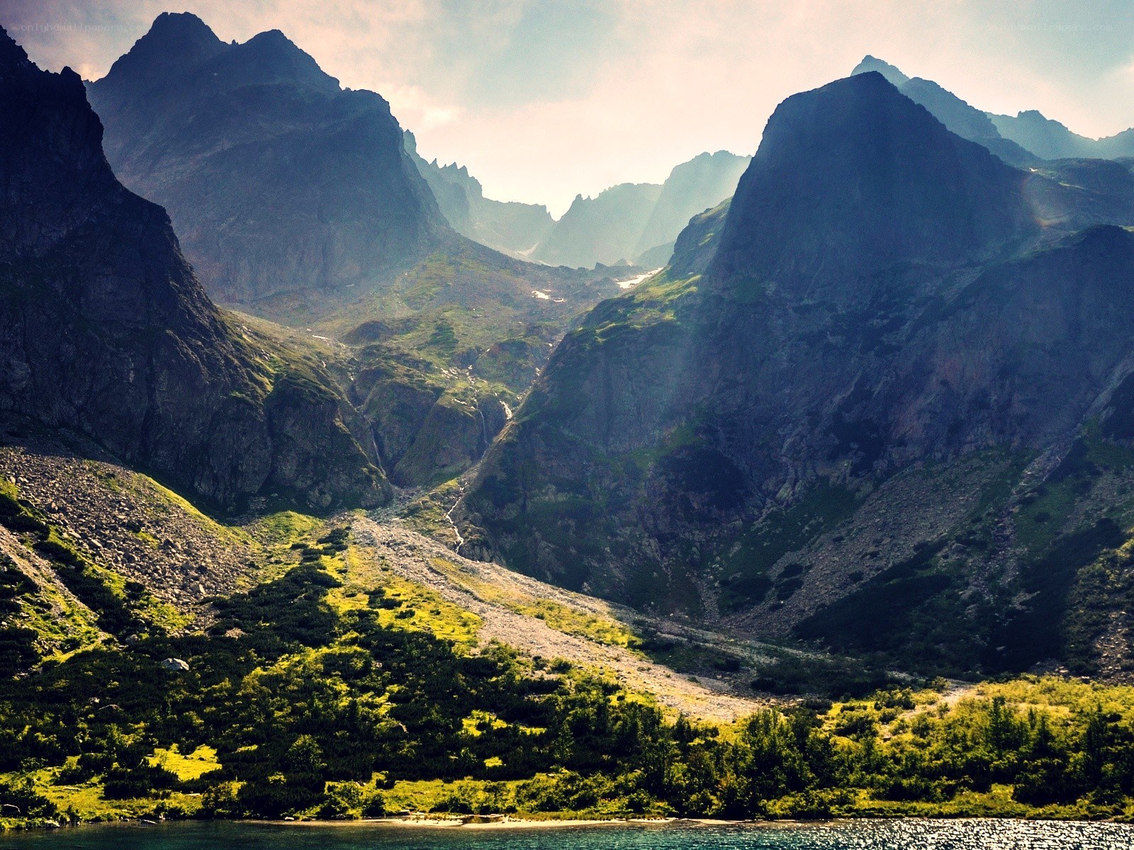 Mountain valley with lake
