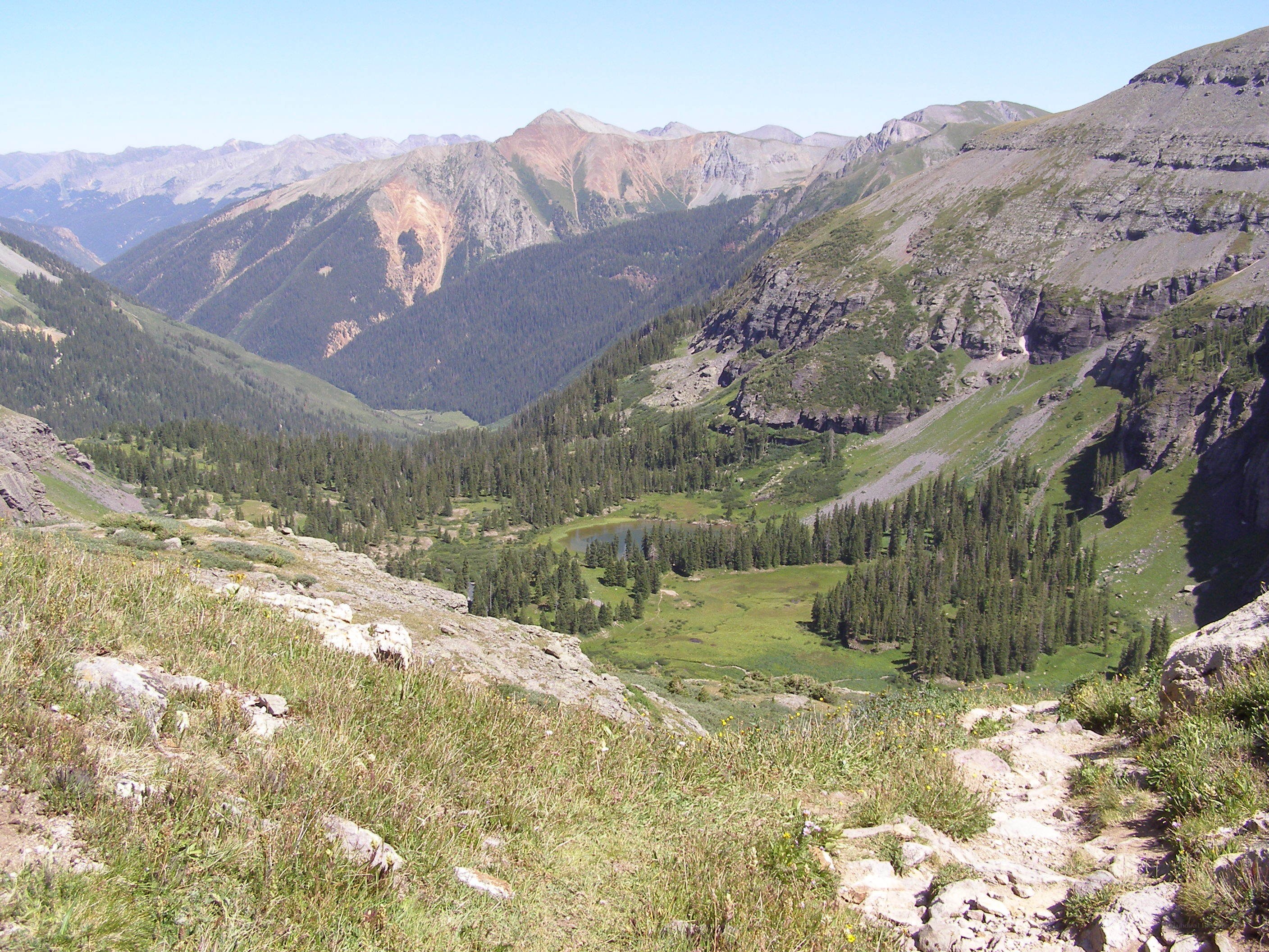mountain valley with lake