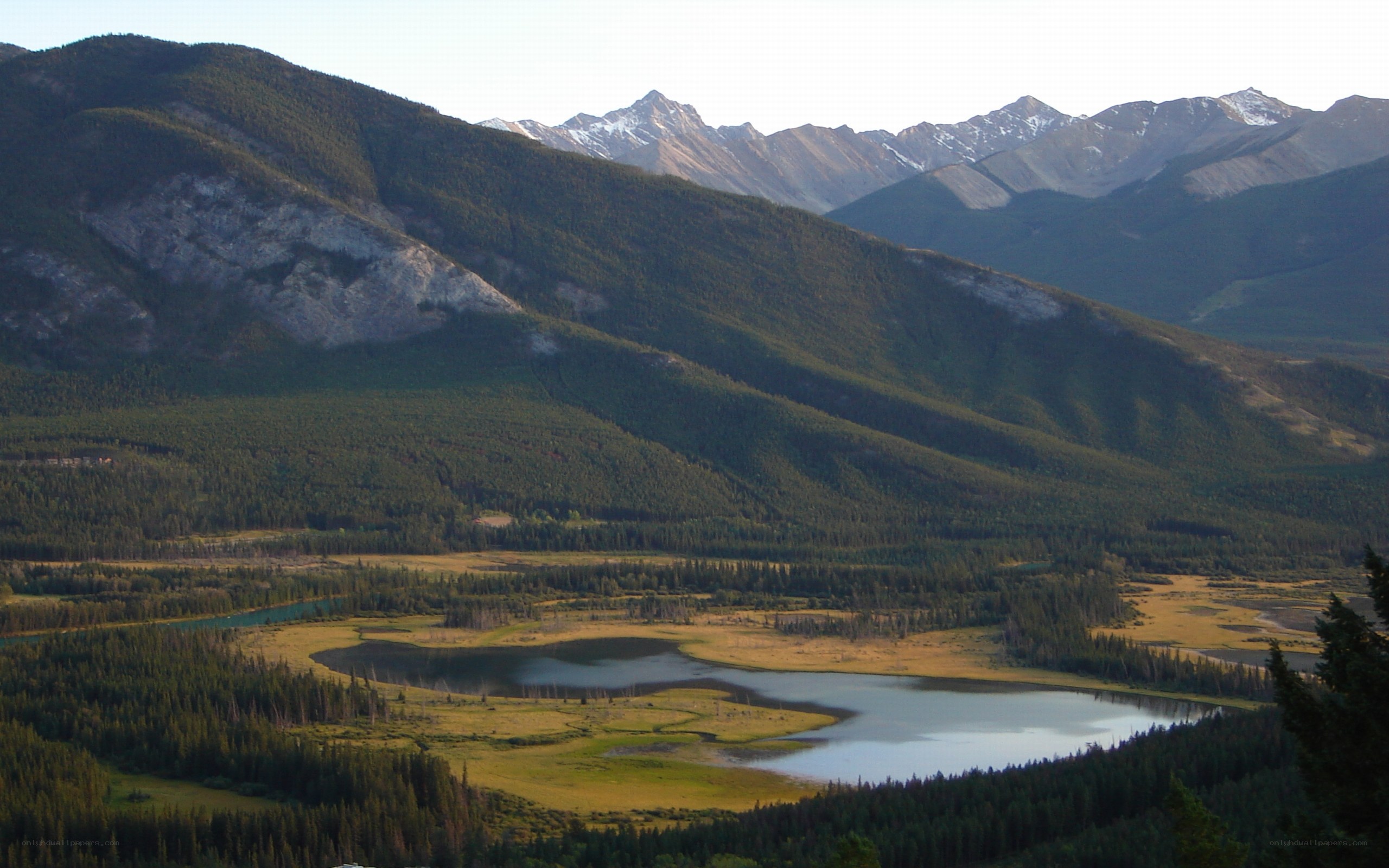 mountain valley with lake