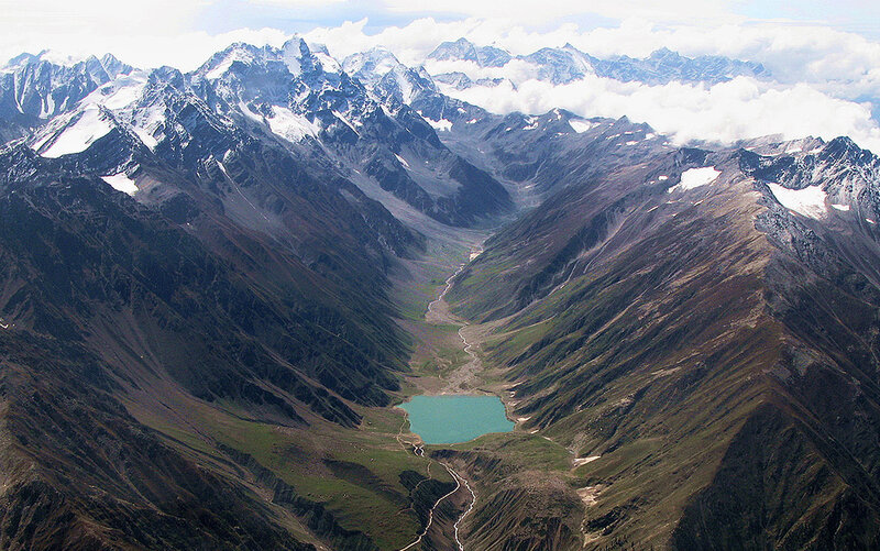 Mountain Valley with Lake — Green, Serene, Photograph