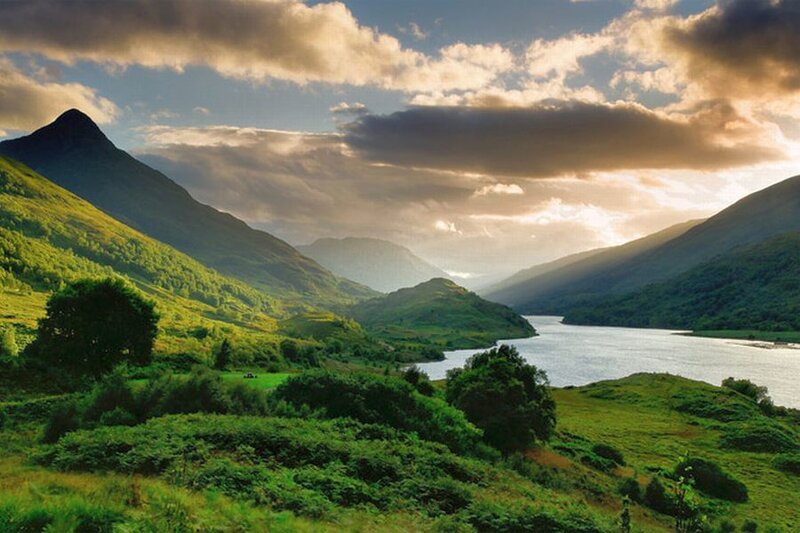 Mountain Valley with Lake — Green, Serene