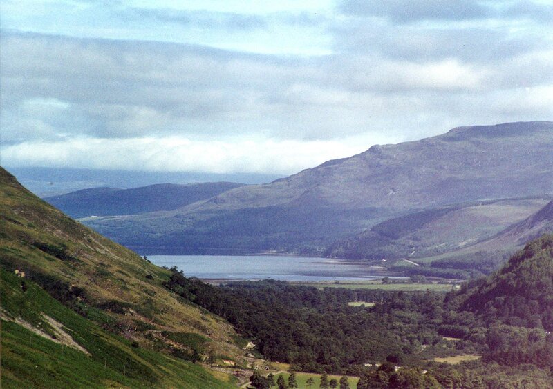 mountain valley with lake view