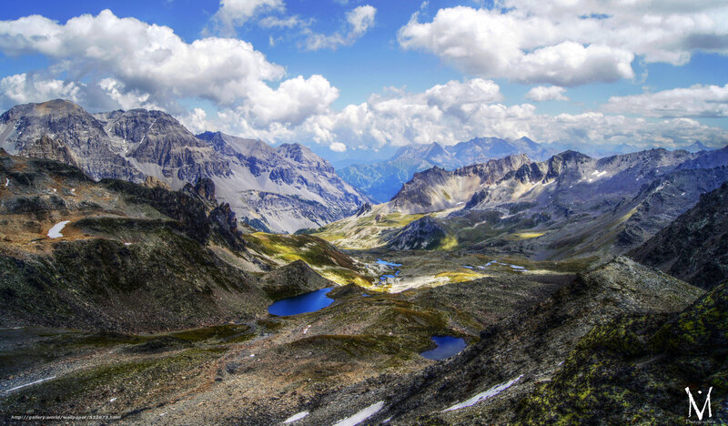 mountain valley with lakes