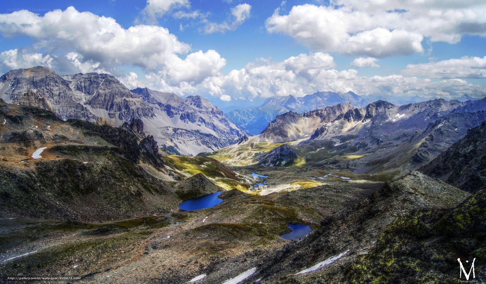 mountain valley with lakes