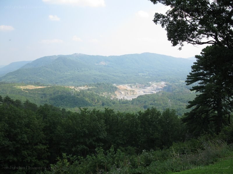 Mountain valley with quarry