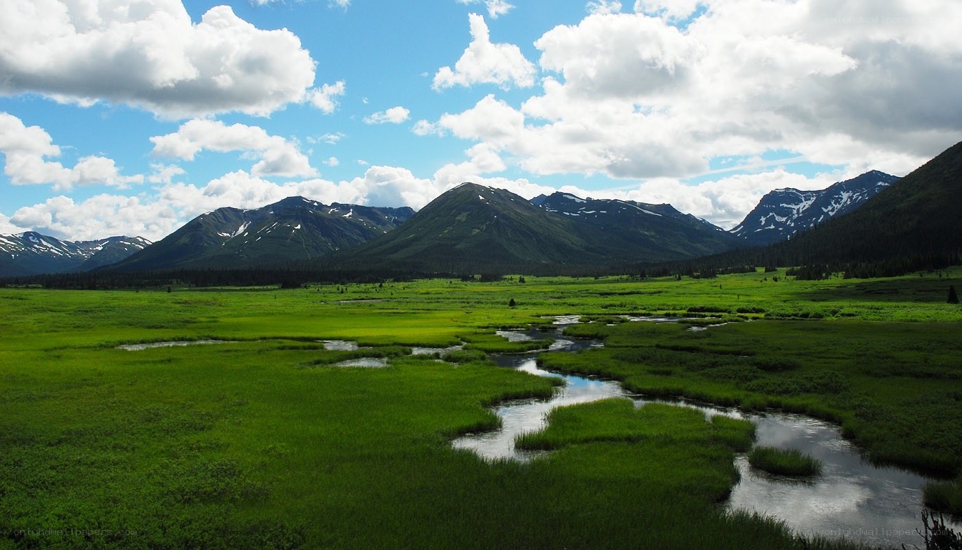 Mountain valley with river
