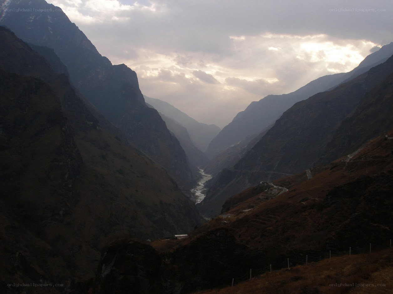 Mountain valley with river